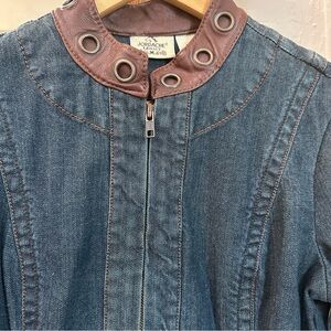 Set of Vintage Jordache Legacy Denim and Leather Jacket and Jeans Ensemble